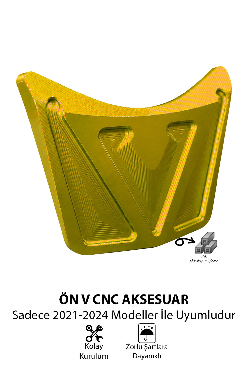 Honda Pcx Uyumlu Ön V Aksesuar 2021-2024 Cnc Gold