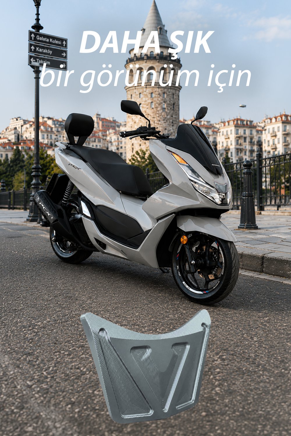 Honda Pcx Uyumlu Ön V Aksesuar 2021-2024 Cnc Titanyum