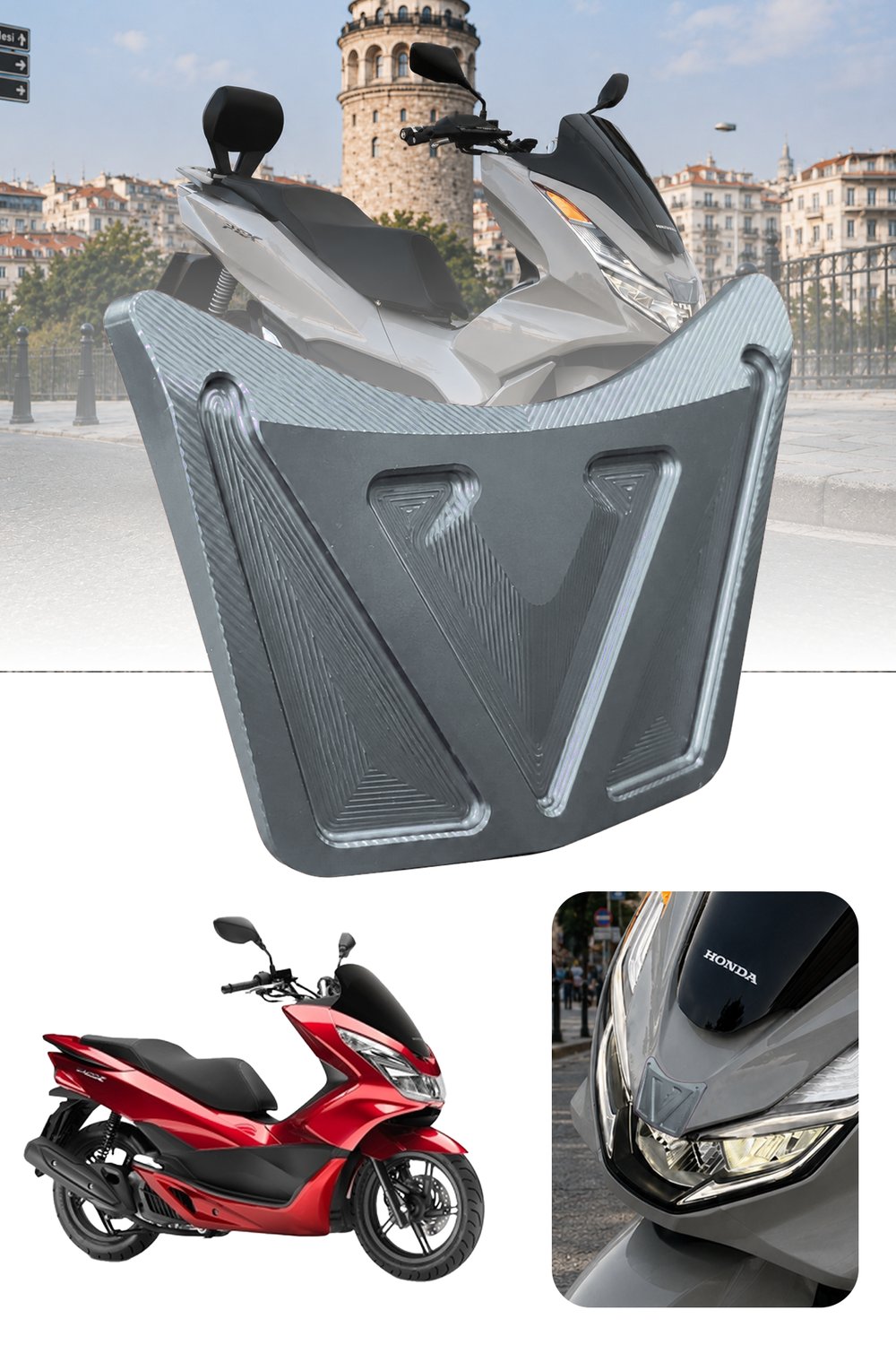 Honda Pcx Uyumlu Ön V Aksesuar 2021-2024 Cnc Titanyum
