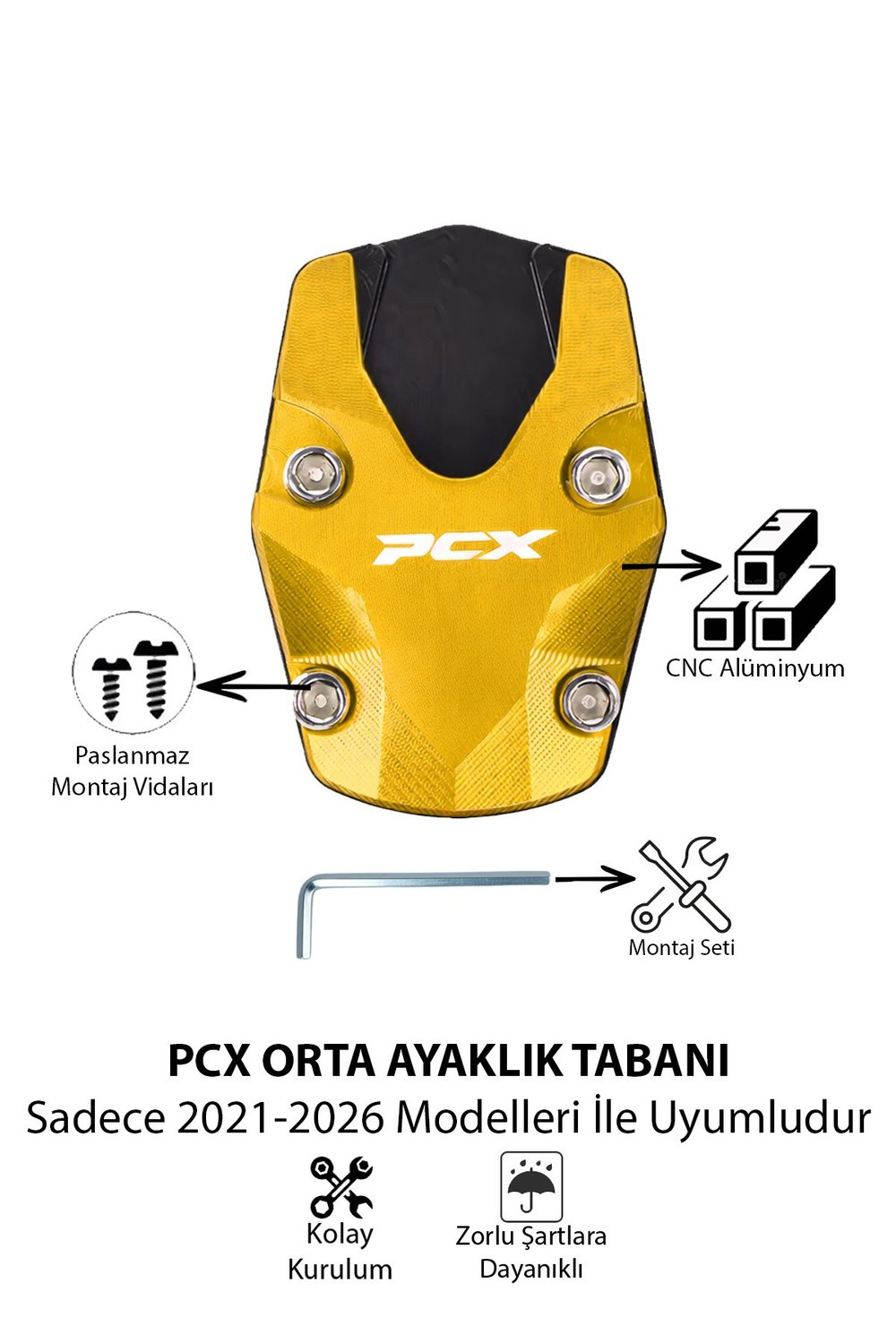 Honda Pcx Uyumlu Orta Ayak Koruyucu 2021-2026 Cnc Gold