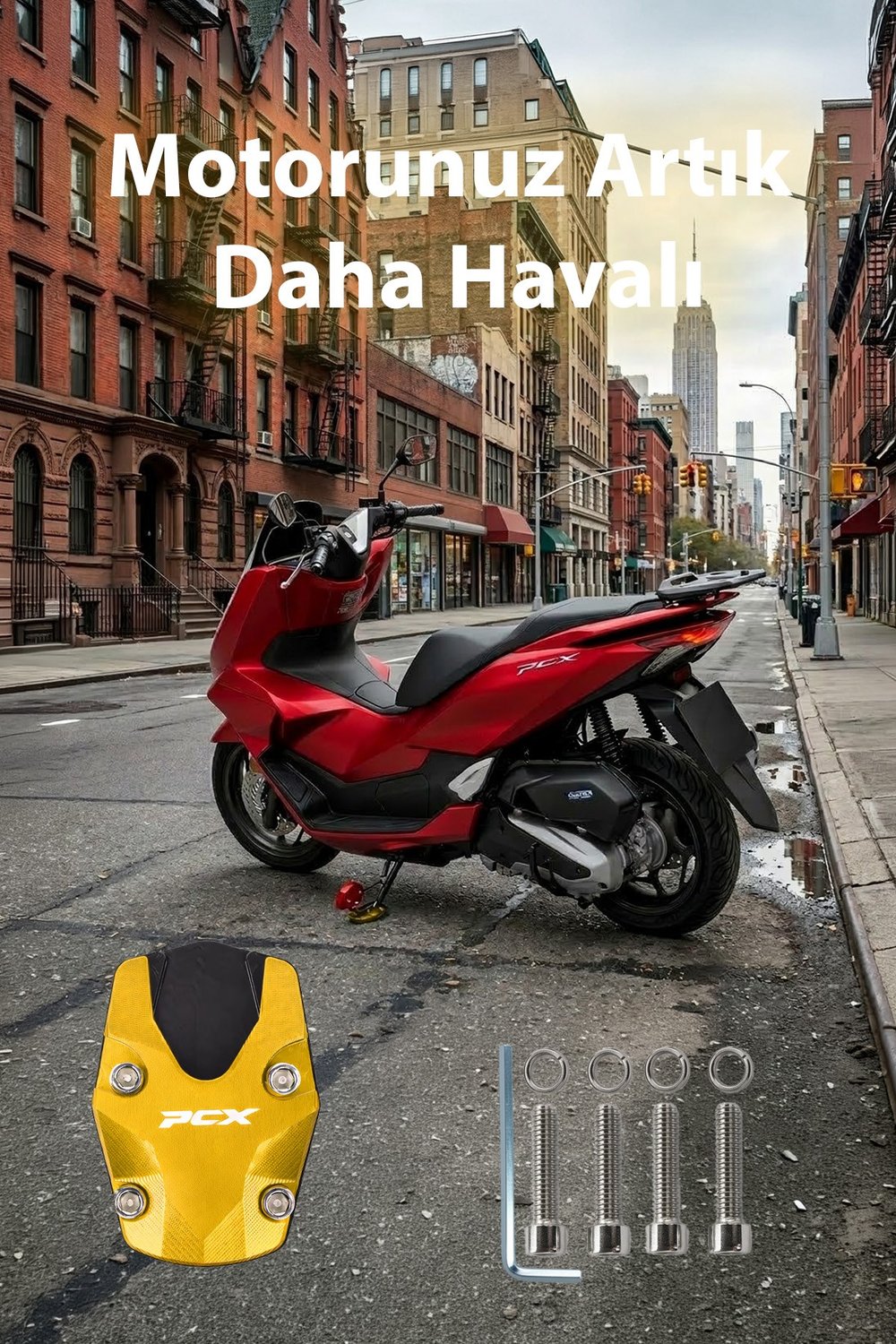 Honda Pcx Uyumlu Orta Ayak Koruyucu 2021-2026 Cnc Gold