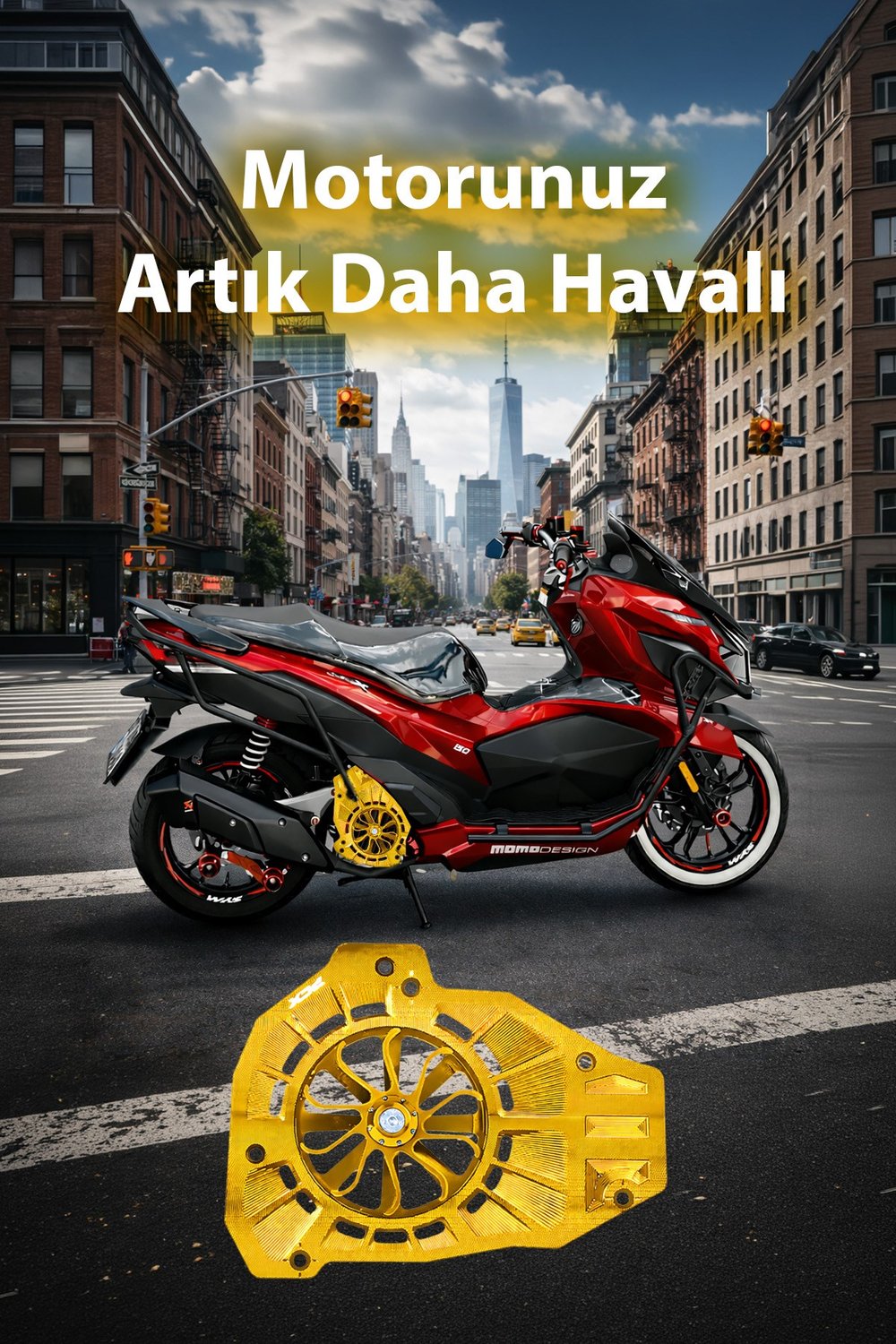 Honda Pcx Uyumlu Pervaneli Radyatör Koruması 2021-2026 Cnc Gold
