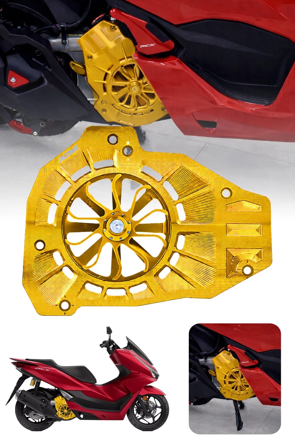 Honda Pcx Uyumlu Pervaneli Radyatör Koruması 2021-2026 Cnc Gold