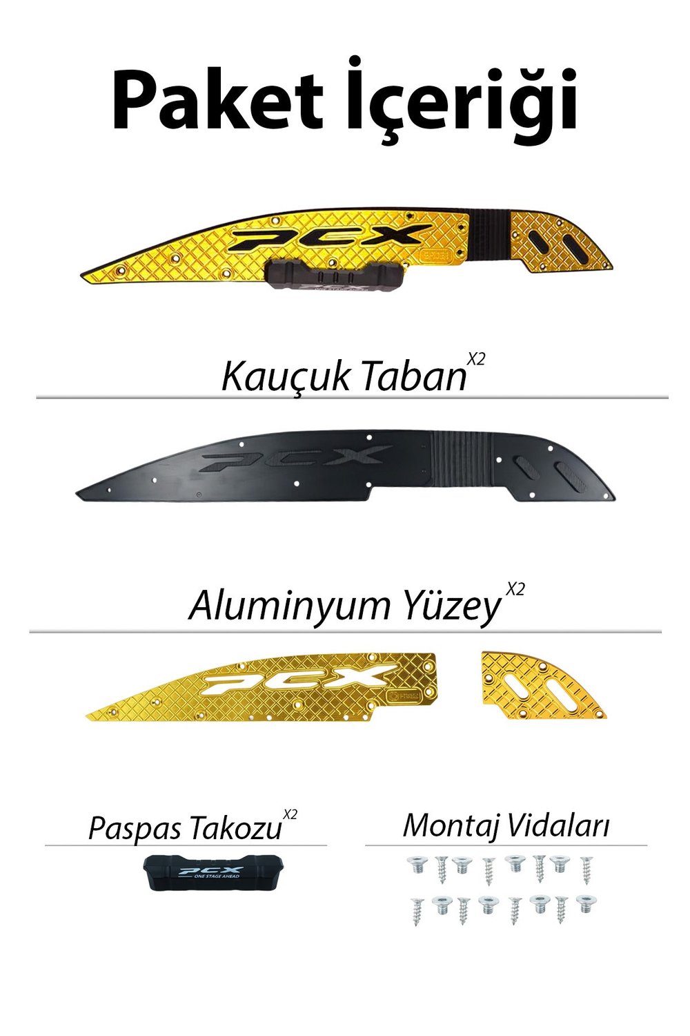 Honda Pcx Uyumlu Premium Basamak Seti 2025-2026 Cnc Gold