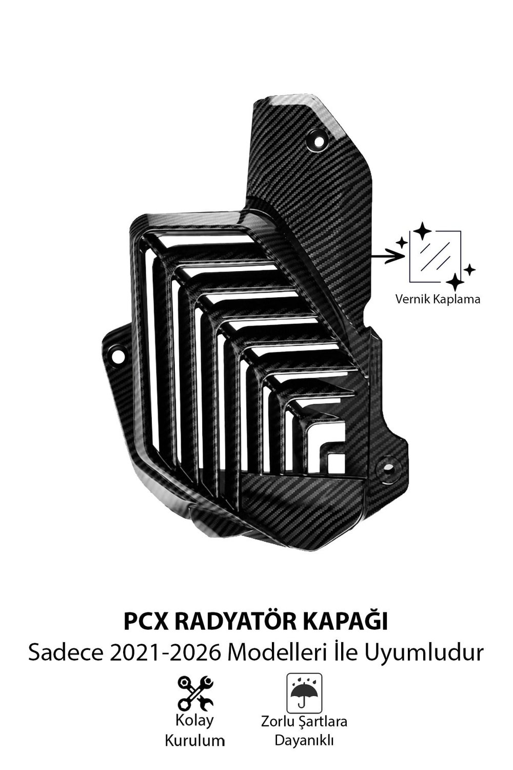 Honda Pcx Uyumlu Radyatör Koruma Kapağı 2021-2026 Karbon Desen