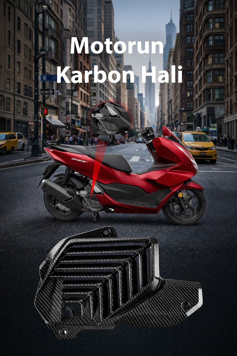 Honda Pcx Uyumlu Radyatör Koruma Kapağı 2021-2026 Karbon Desen