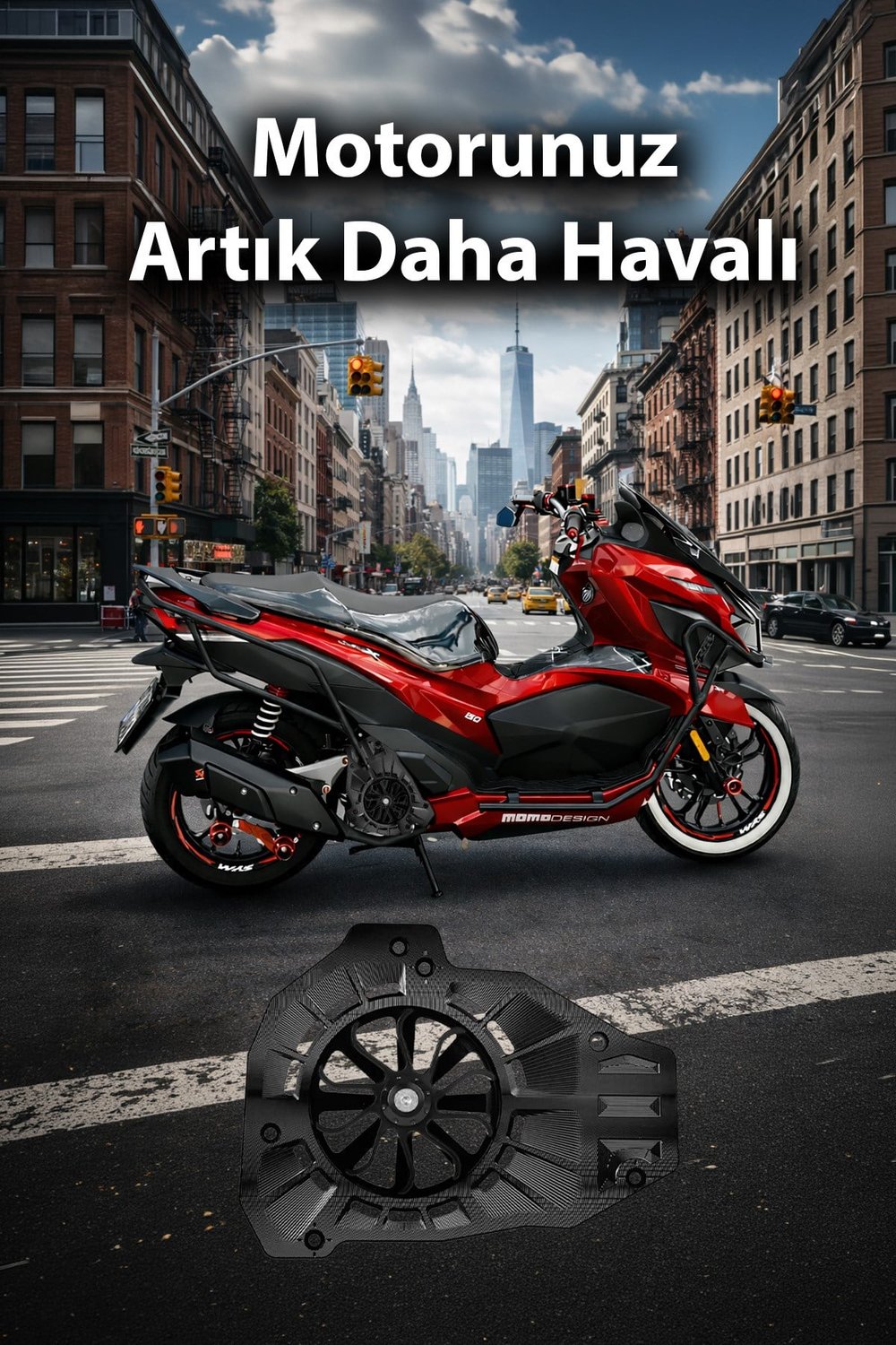 Honda Pcx Uyumlu Renkli Pervaneli Radyatör Koruması 2021-2026 Cnc Siyah