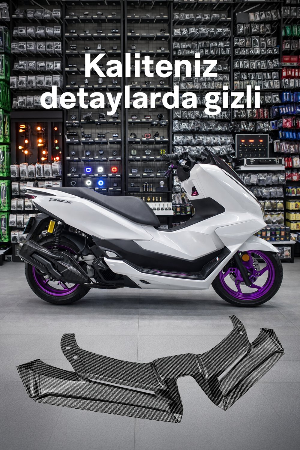 Honda Pcx Uyumlu Rüzgarlık Ön Gaga 2021-2026 Karbon Desen
