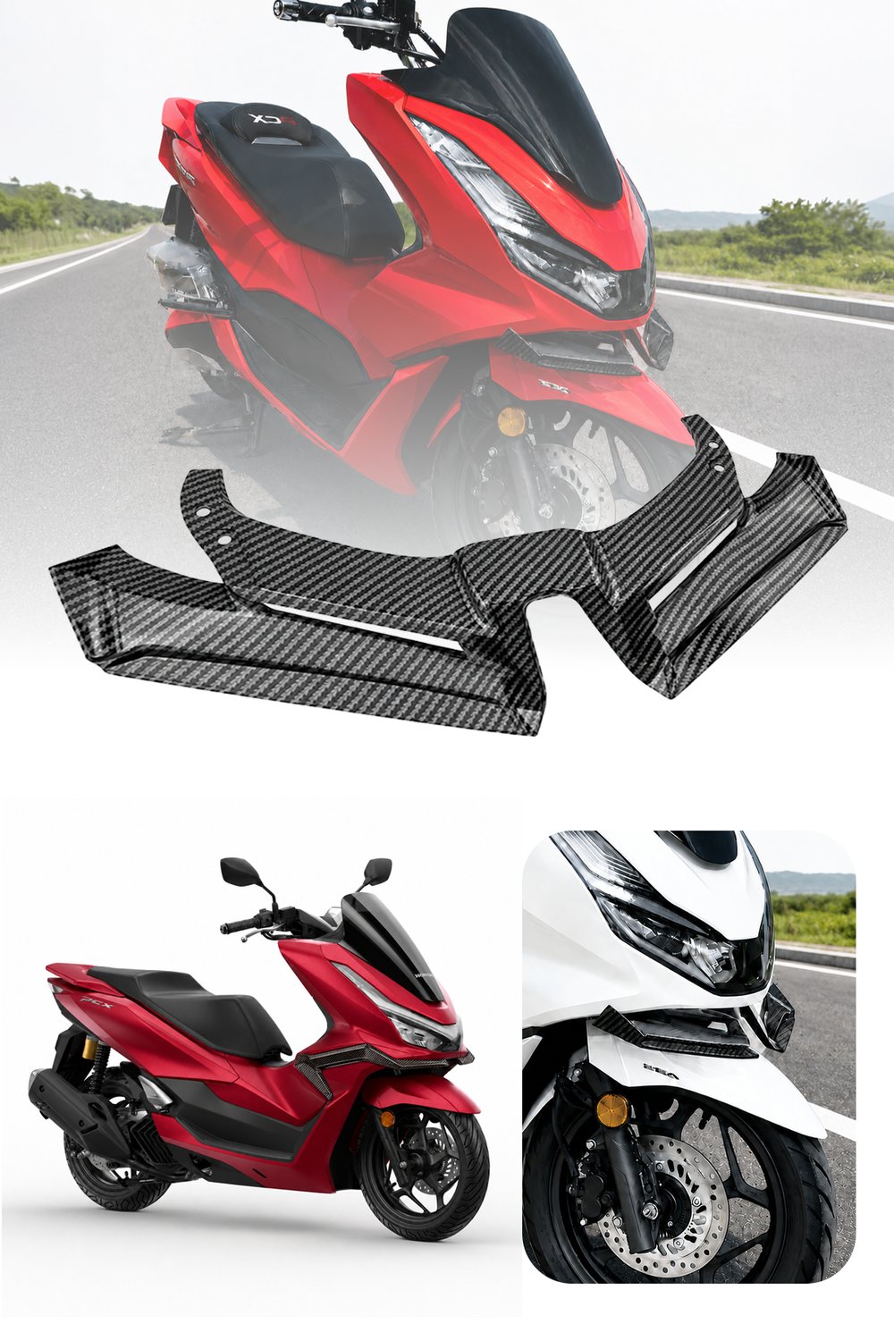 Honda Pcx Uyumlu Rüzgarlık Ön Gaga 2021-2026 Karbon Desen