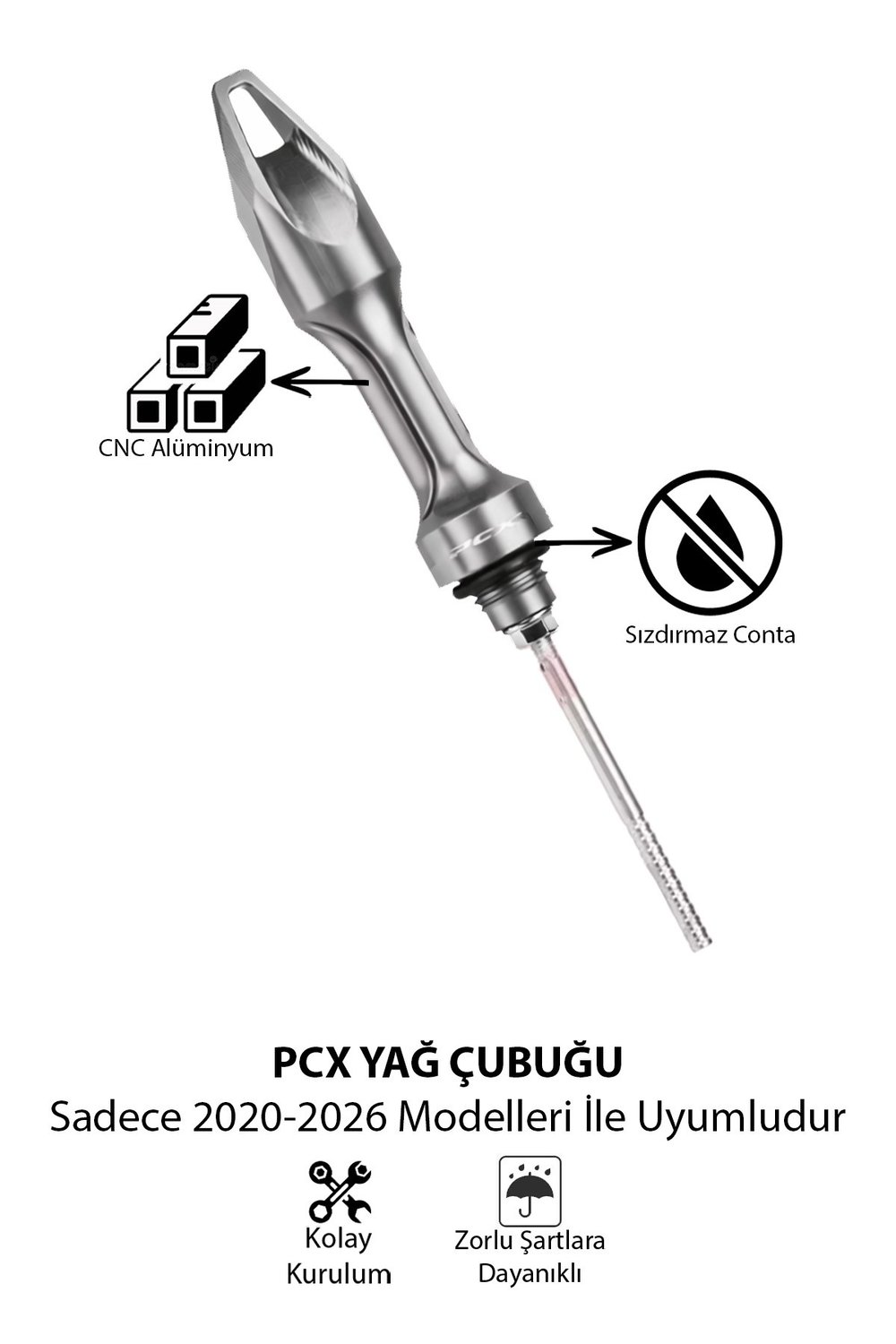 Honda Pcx Uyumlu Yağ Çubuğu 2020-2026 Cnc Titanyum