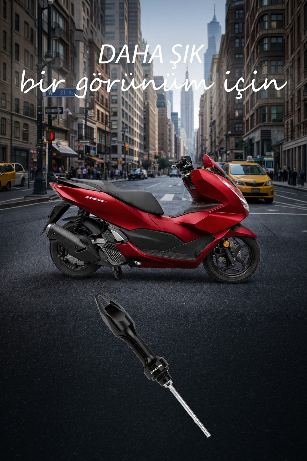 Honda Pcx Uyumlu Yağ Çubuğu 2020-2026 Cnc Siyah