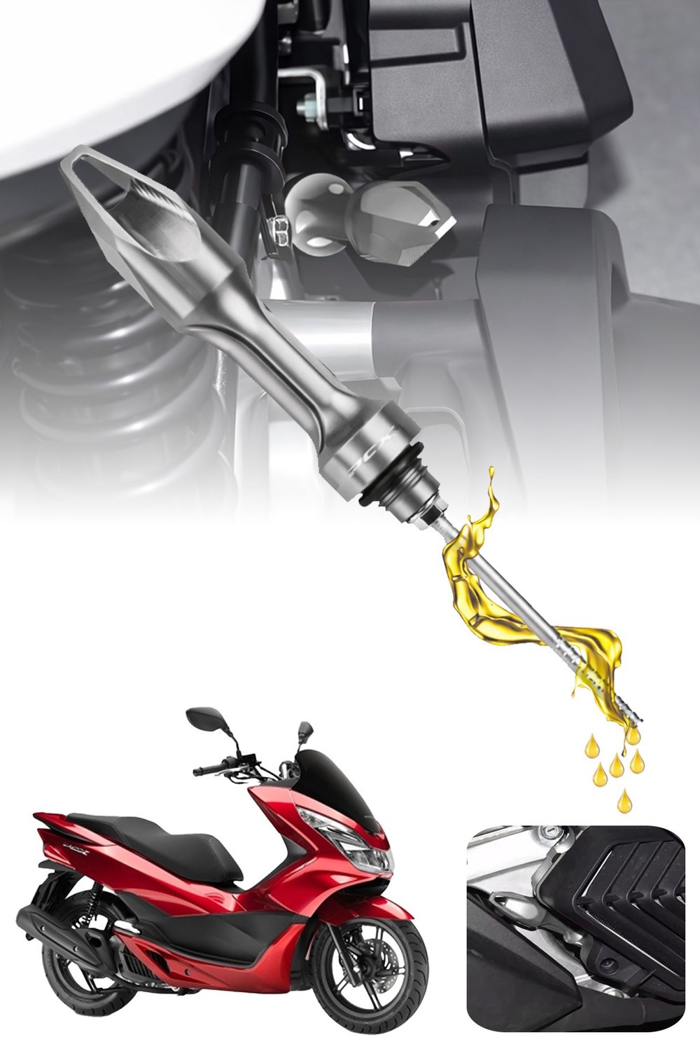 Honda Pcx Uyumlu Yağ Çubuğu 2020-2026 Cnc Titanyum