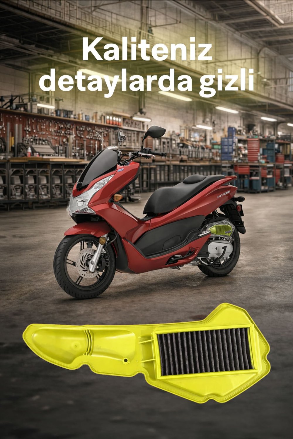 Honda Pcx Uyumlu Yıkanabilir Hava Filtresi 2020-2026 Silikon Sarı