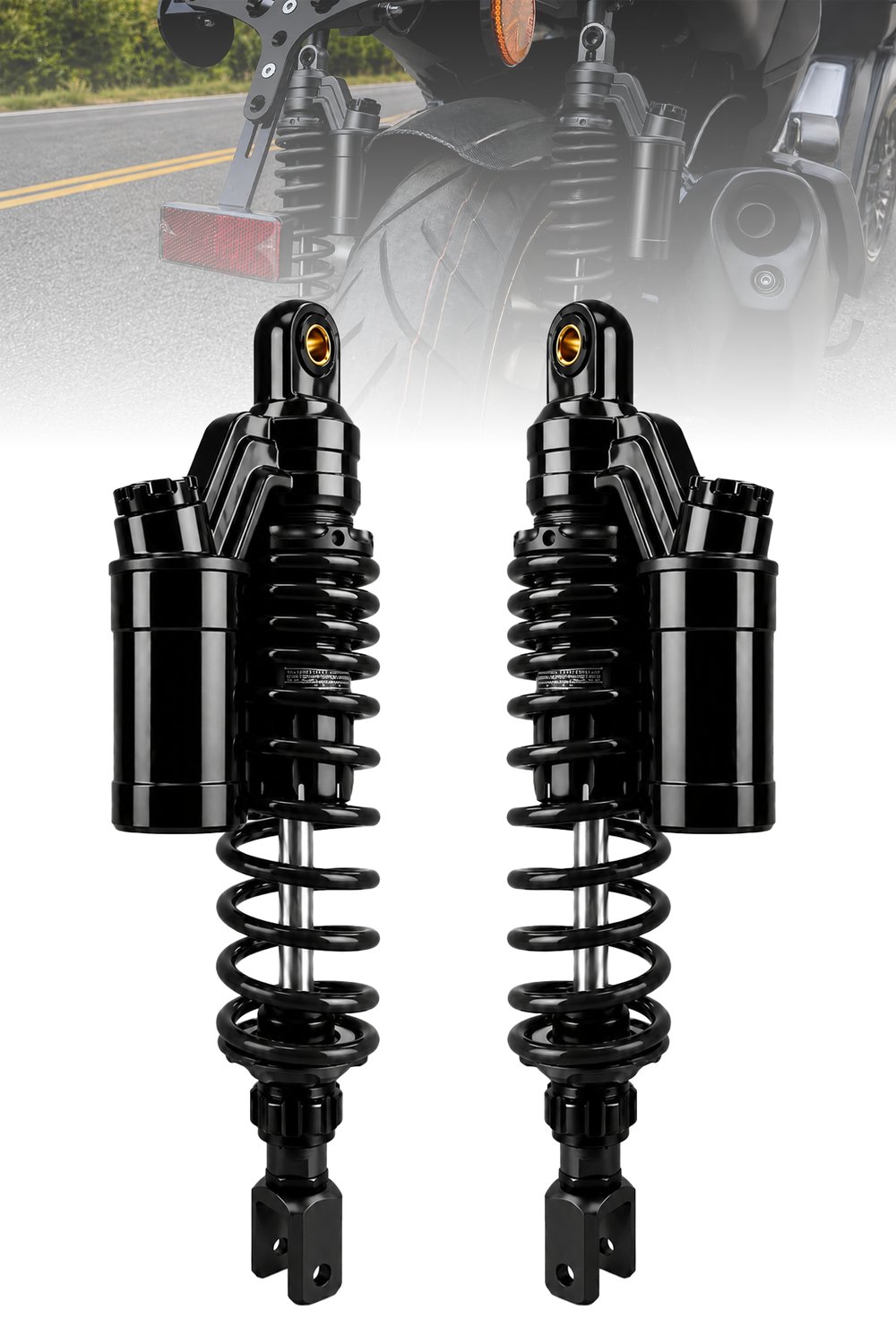 PCX ve XMAX Uyumlu 350 mm Ayarlanabilir Arka Amortisör Takımı Siyah