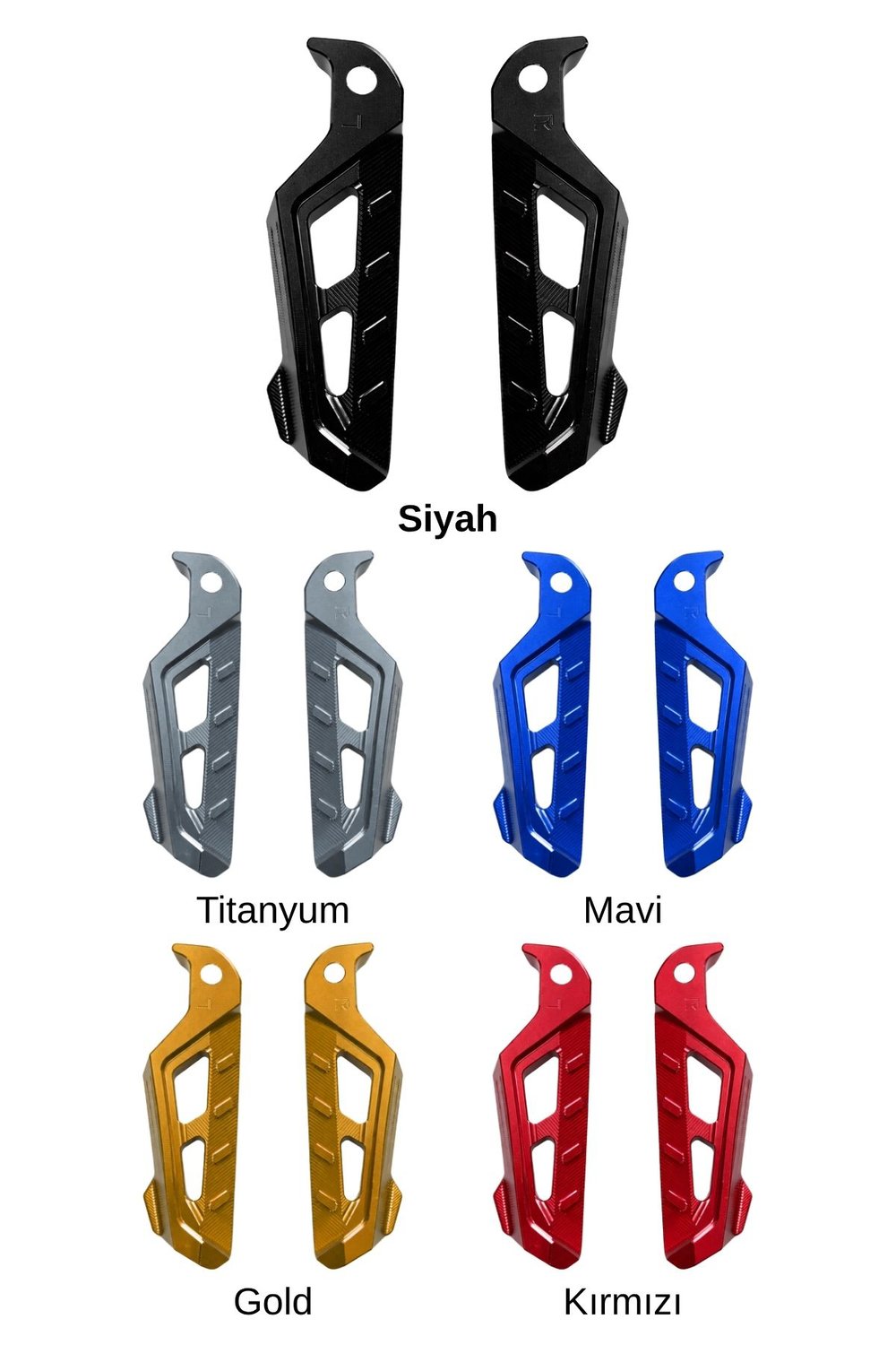 Universal Motosiklet Artçı Ayak 130mm Cnc Siyah