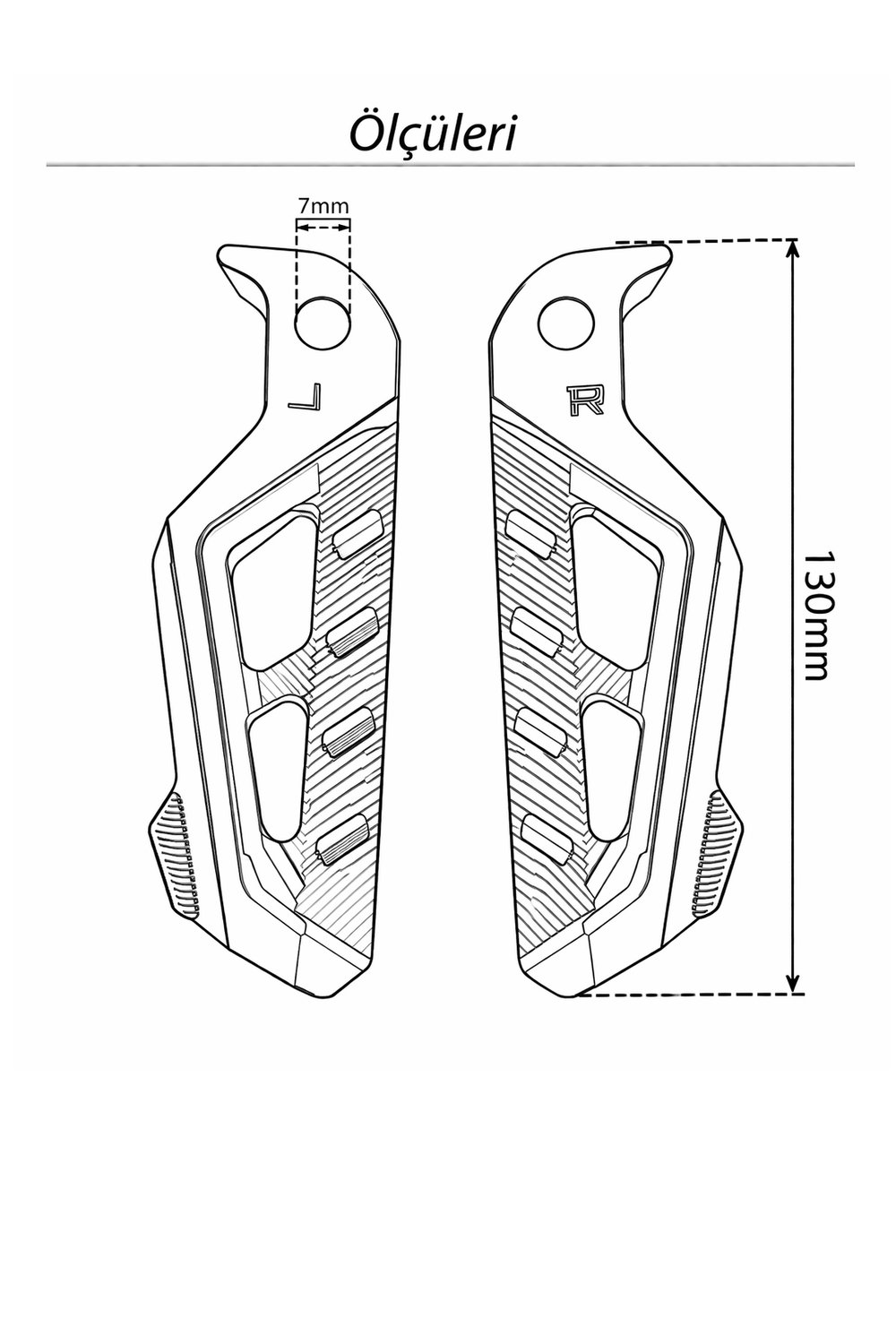 Universal Motosiklet Artçı Ayak 130mm Cnc Gold