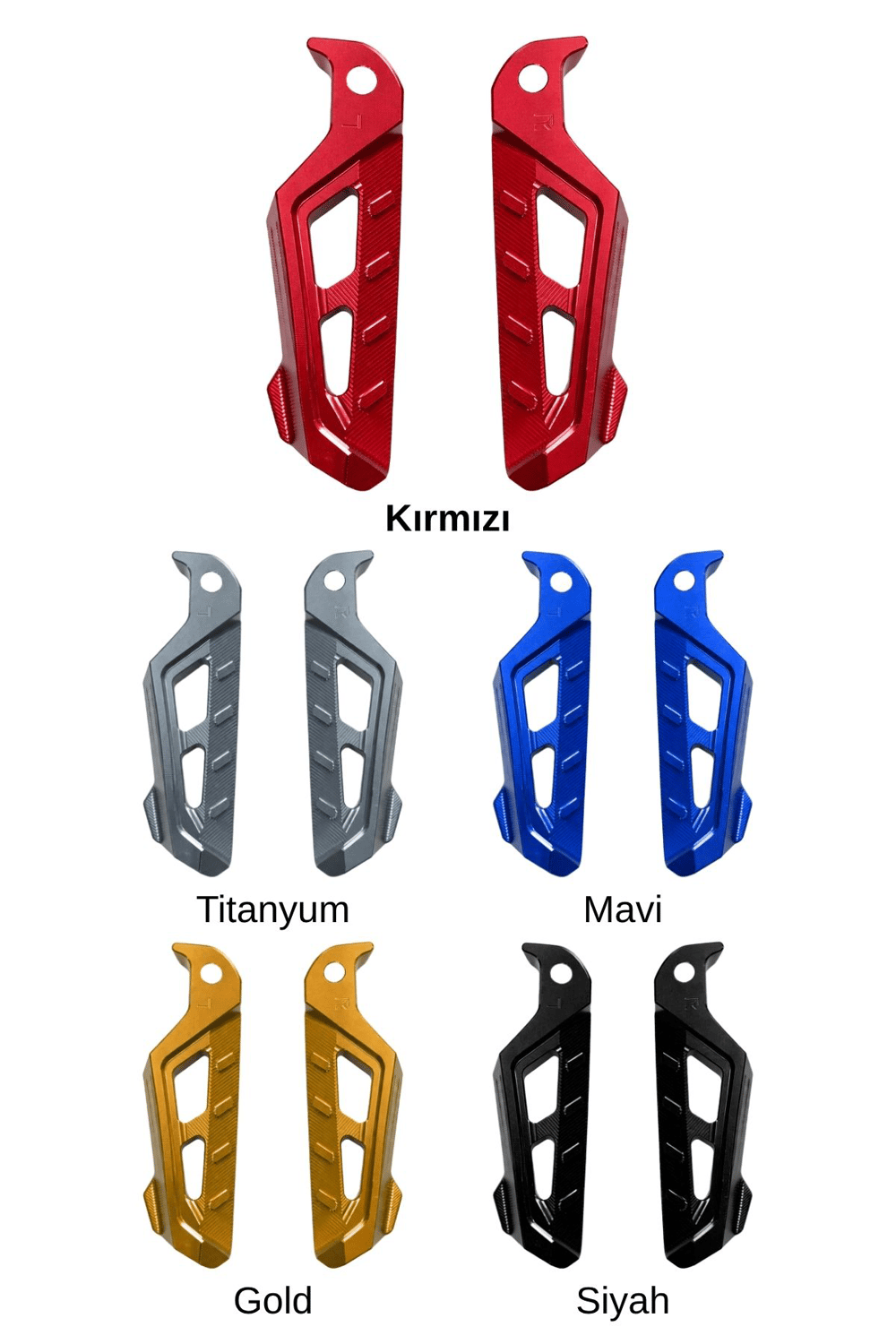 Universal Motosiklet Artçı Ayak 130mm Cnc Kırmızı