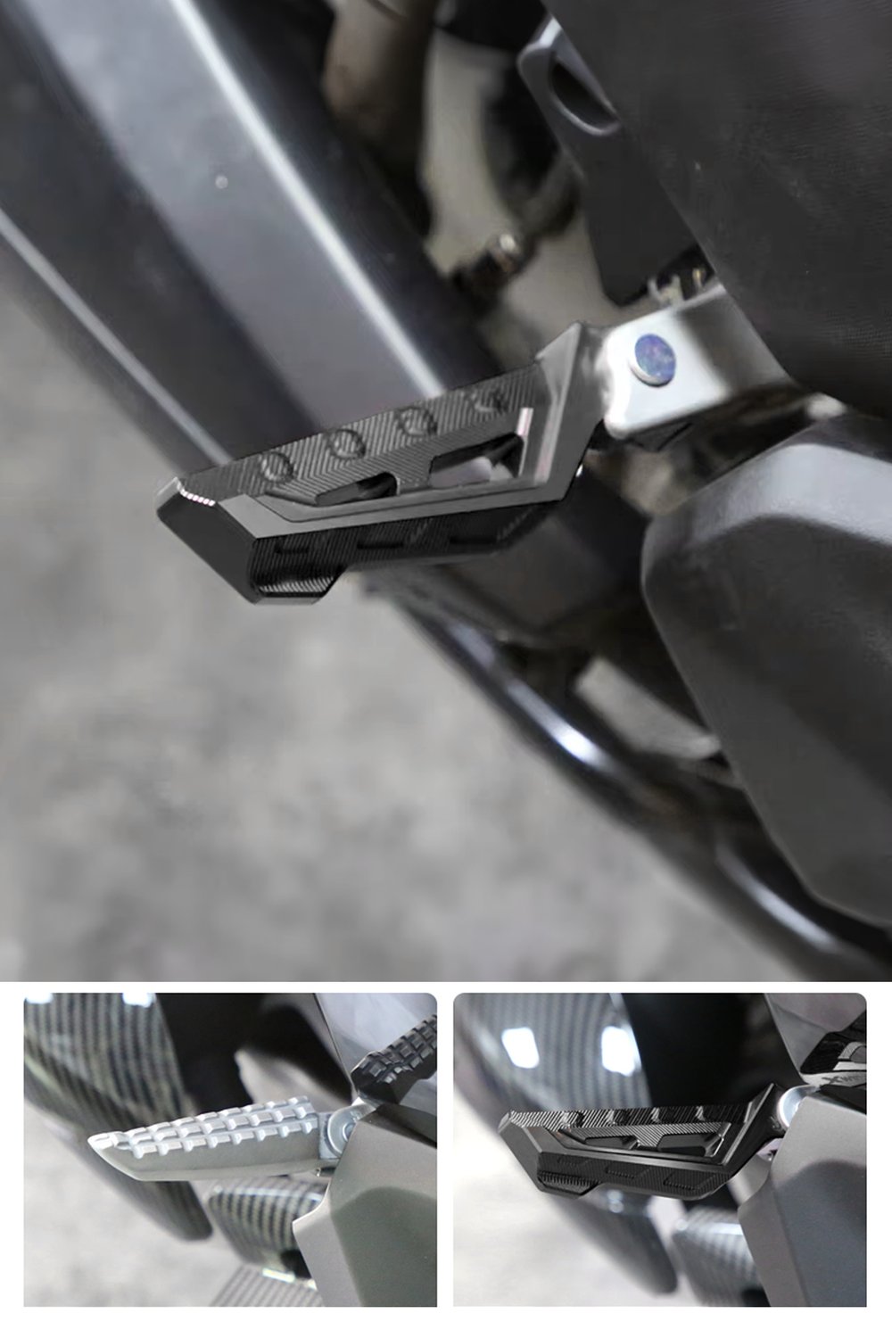 Universal Motosiklet Artçı Ayak 130mm Cnc Siyah