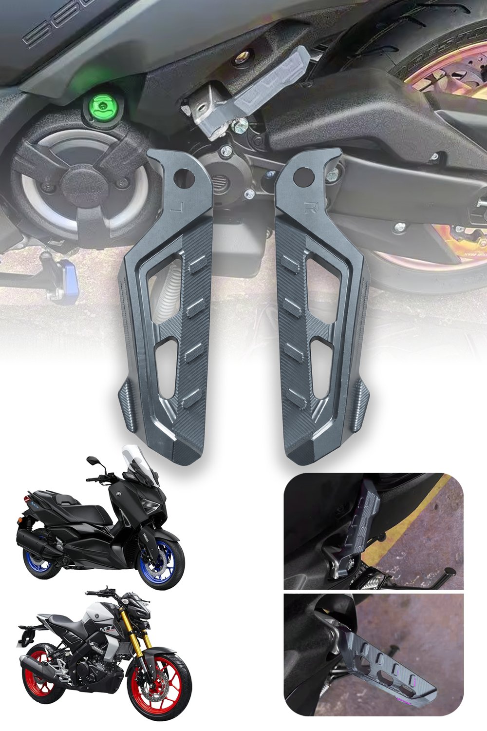 Universal Motosiklet Artçı Ayak 130mm Cnc Titanyum