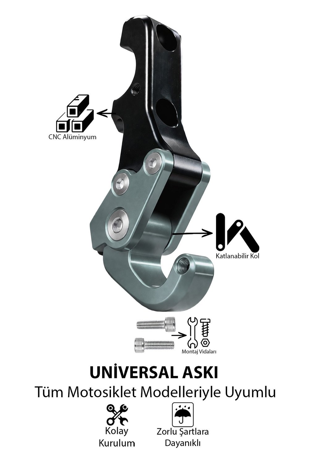 Universal Motosiklet Askı Aparatı Ayak 115mm Cnc Titanyum