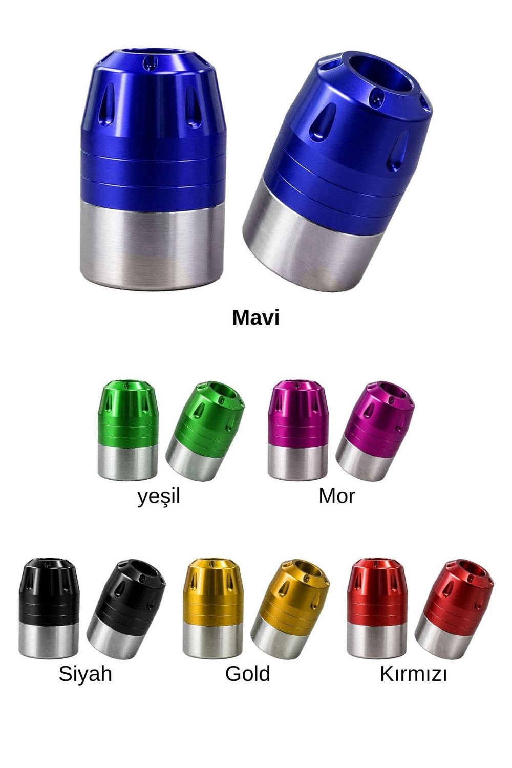 Universal Motosiklet Gidon Denge Topuzu Sıkıştırma Cnc Mavi