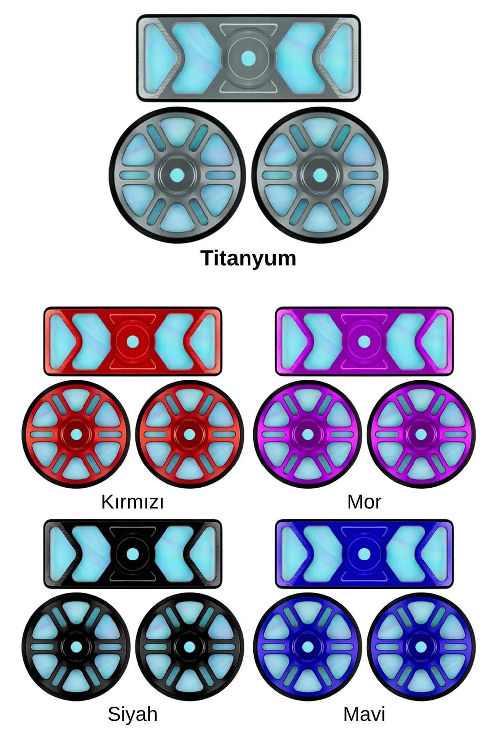Universal Motosiklet Kedi Gözü Reflektör Seti Cnc Titanyum