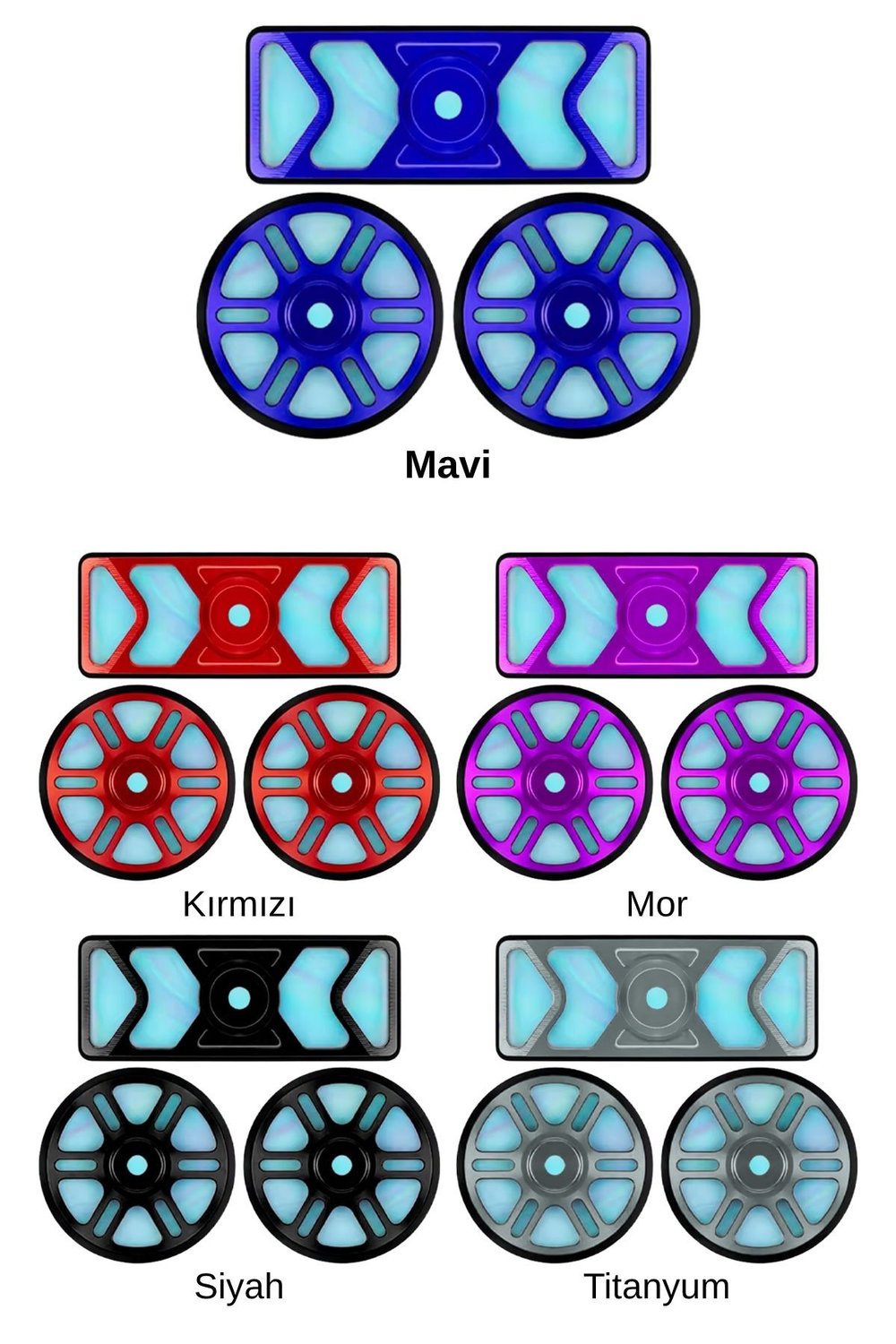 Universal Motosiklet Kedi Gözü Reflektör Seti Cnc Mavi