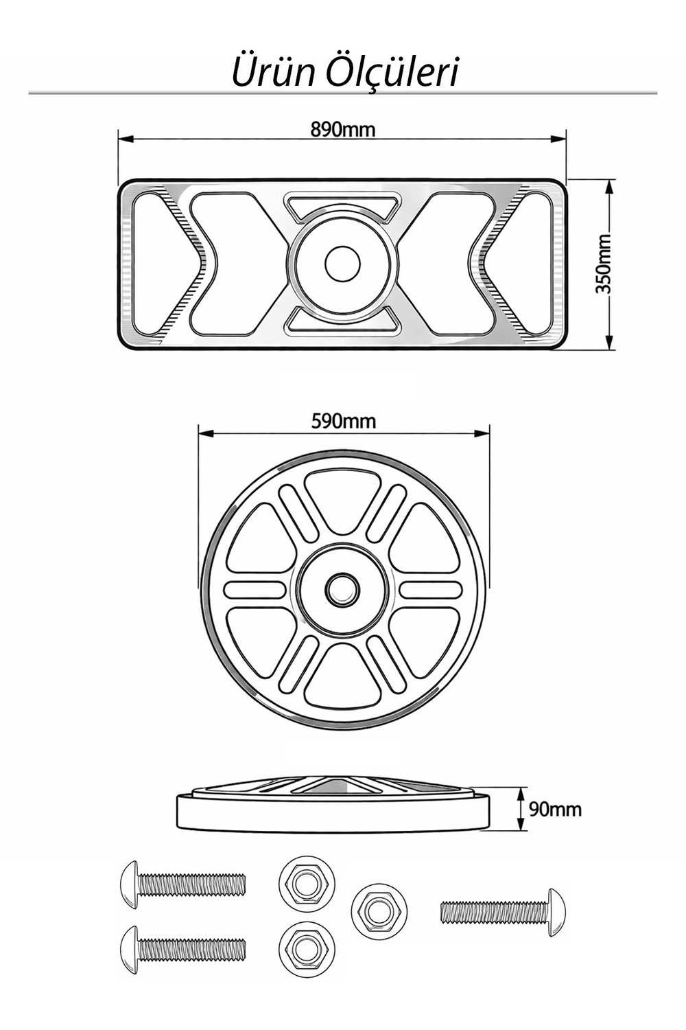 Universal Motosiklet Kedi Gözü Reflektör Seti Cnc Mor
