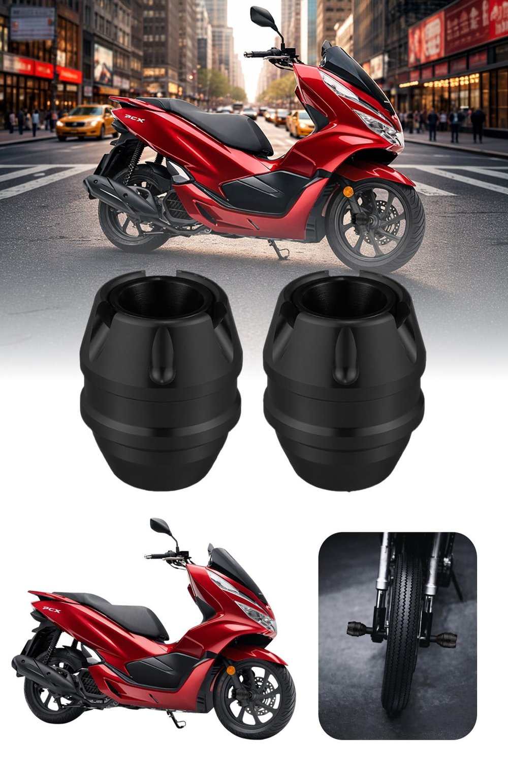 Universal Motosiklet Mil Koruma Takozu Cnc Siyah