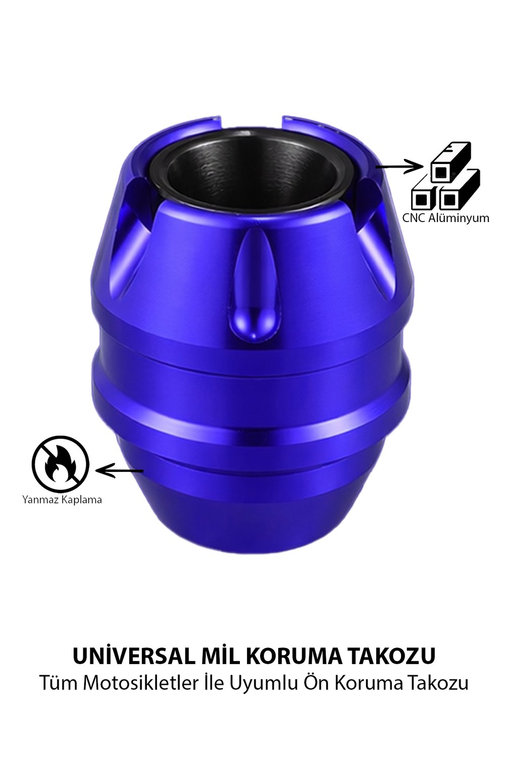 Universal Motosiklet Mil Koruma Takozu Cnc Mavi