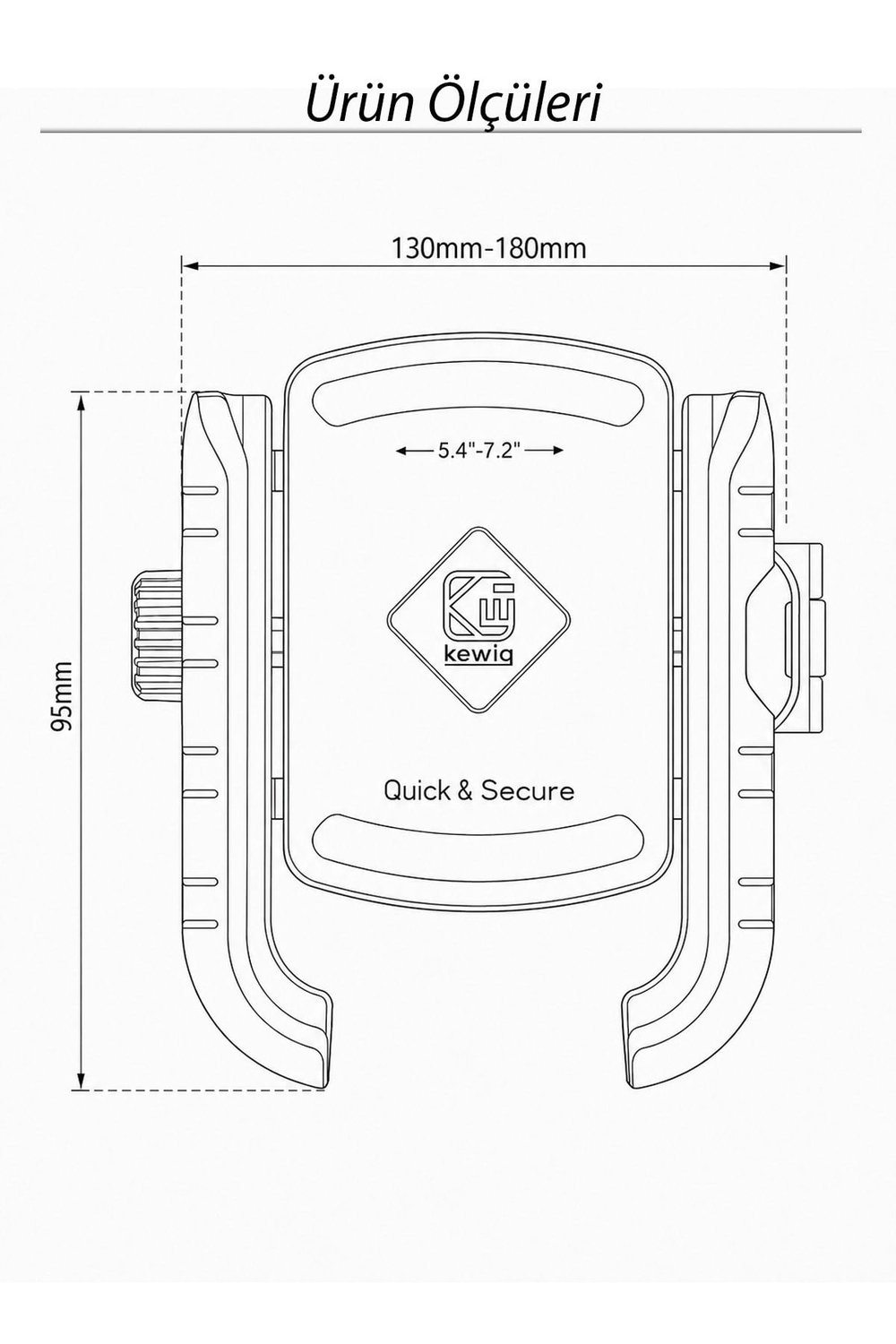 Universal Motosiklet Uyumlu Titreşim Önleyici Telefon Tutacağı ABS Plastik + Metal Siyah Renk