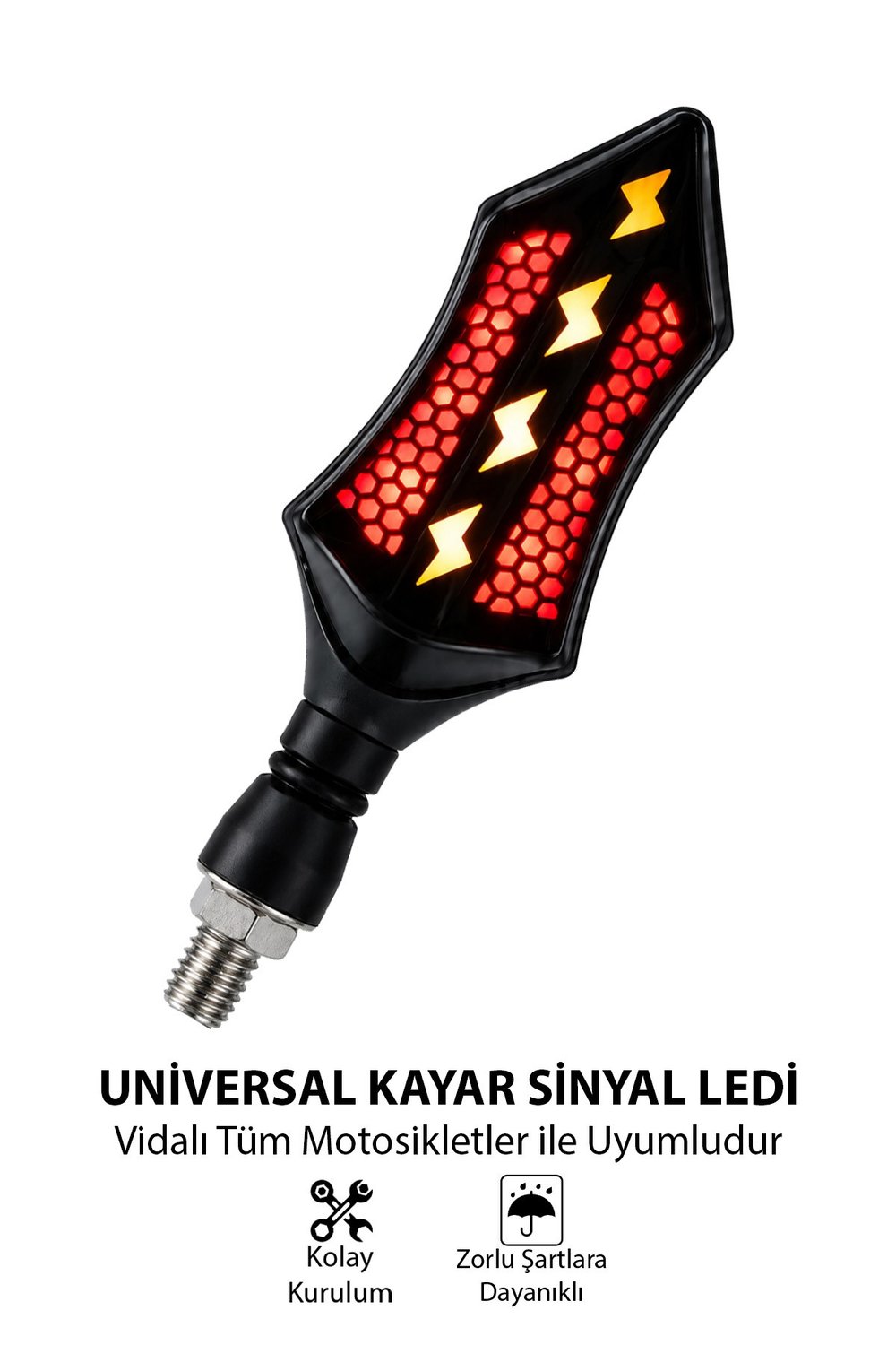 Universal Sinyal Ledi Çift Renk Şişmek Kasa Vidalı | Tüm Motosikletler İle Uyumlu