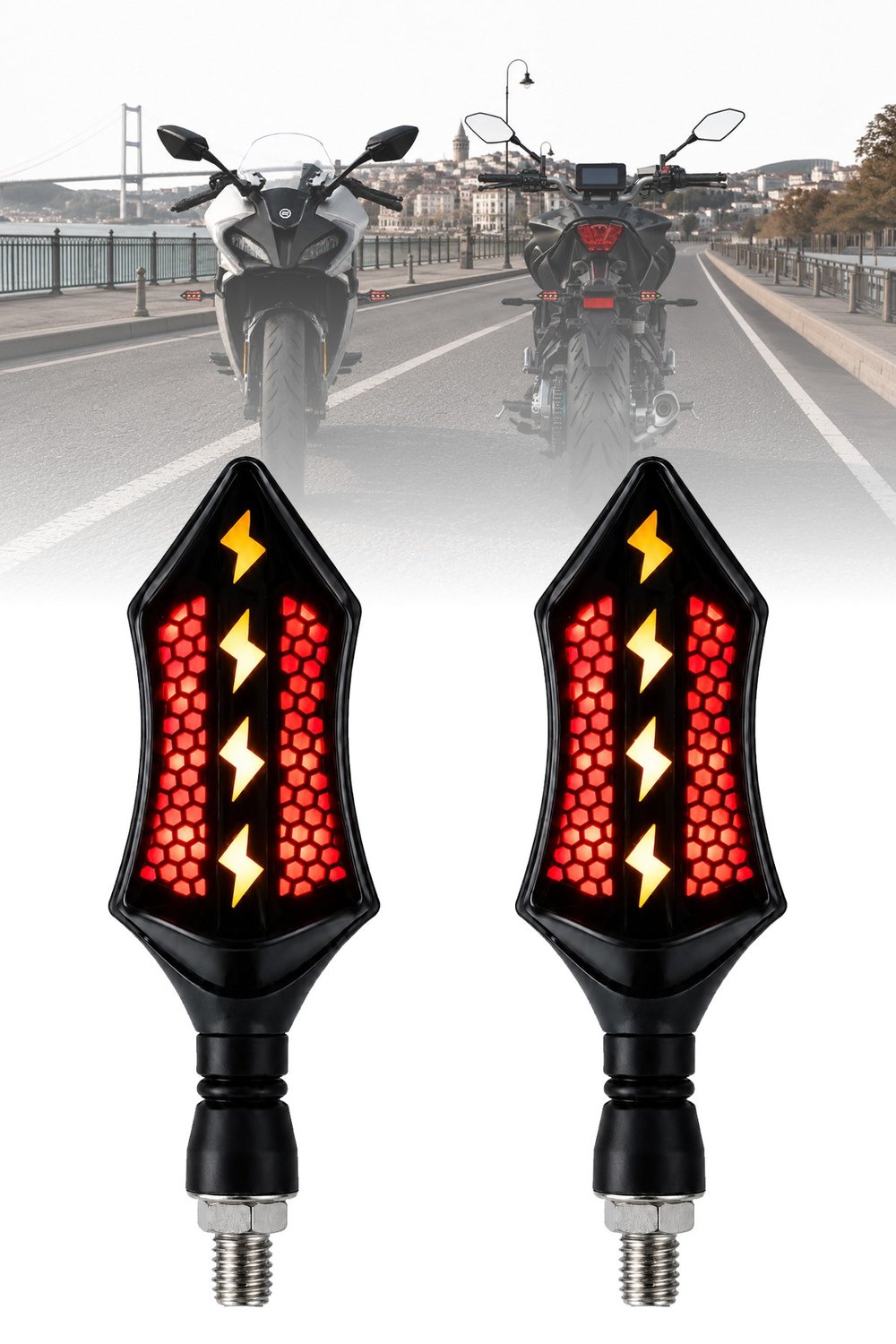 Universal Sinyal Ledi Çift Renk Şişmek Kasa Vidalı | Tüm Motosikletler İle Uyumlu