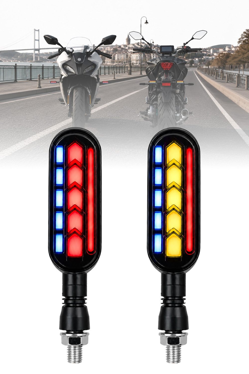 Universal Sinyal Ledi Çok renkli Kayar Led Vidalı | Tüm Motosikletler İle Uyumlu