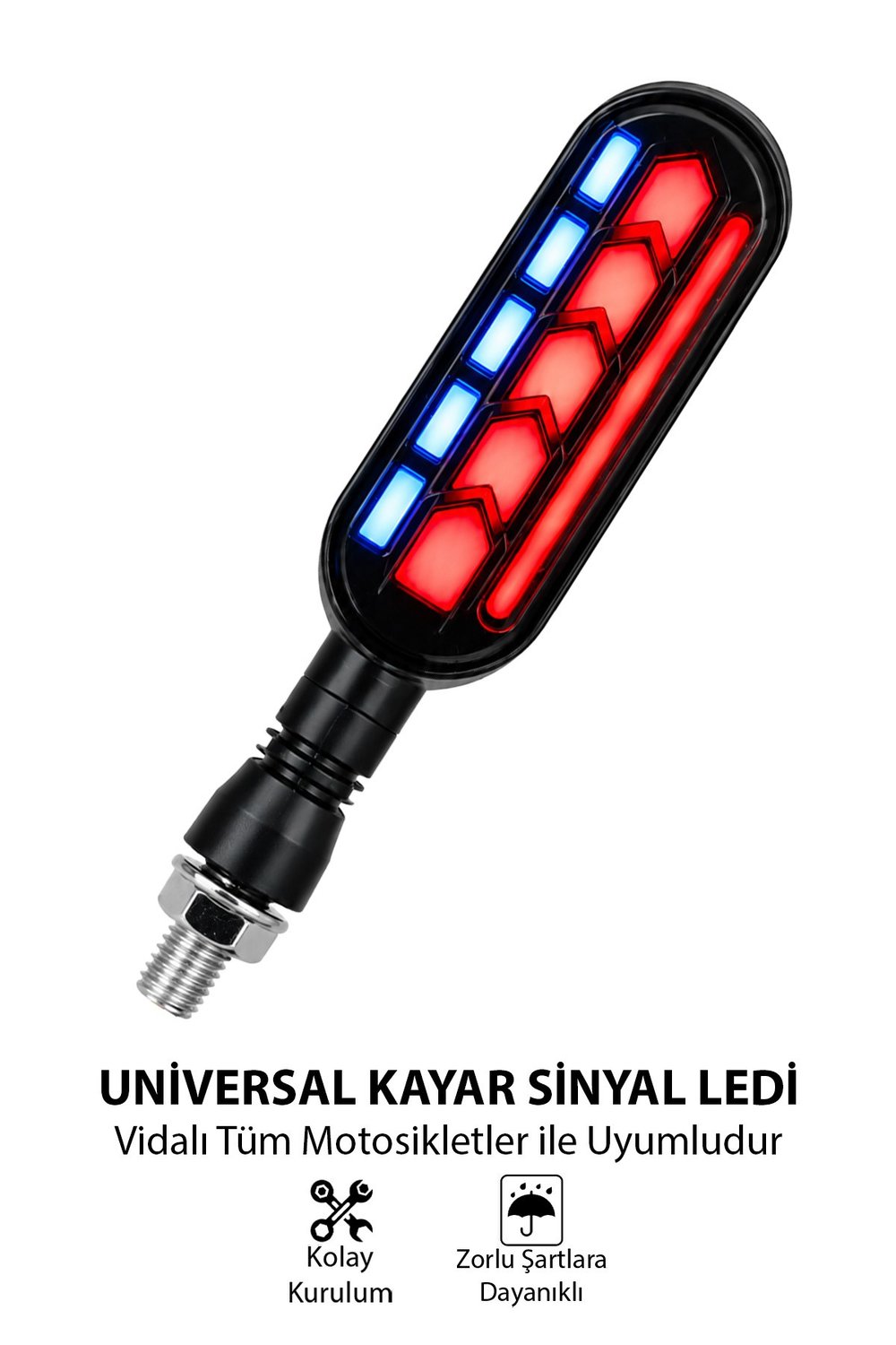 Universal Sinyal Ledi Çok renkli Kayar Led Vidalı | Tüm Motosikletler İle Uyumlu