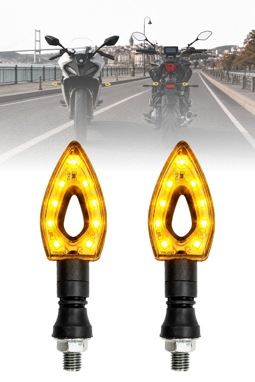 Universal Sinyal Ledi Damla Kasa Tek Renk Vidalı | Tüm Motosikletler İle Uyumlu