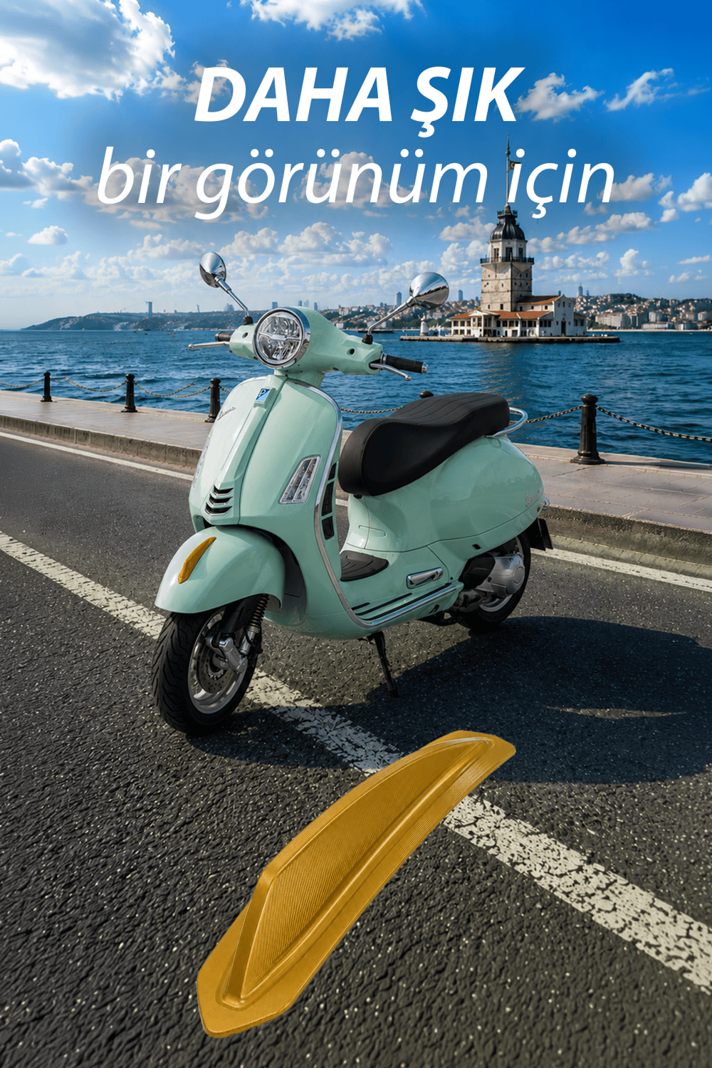 Vespa Uyumlu Çamurluk Rüzgarlığıt Primavera Cnc Gold