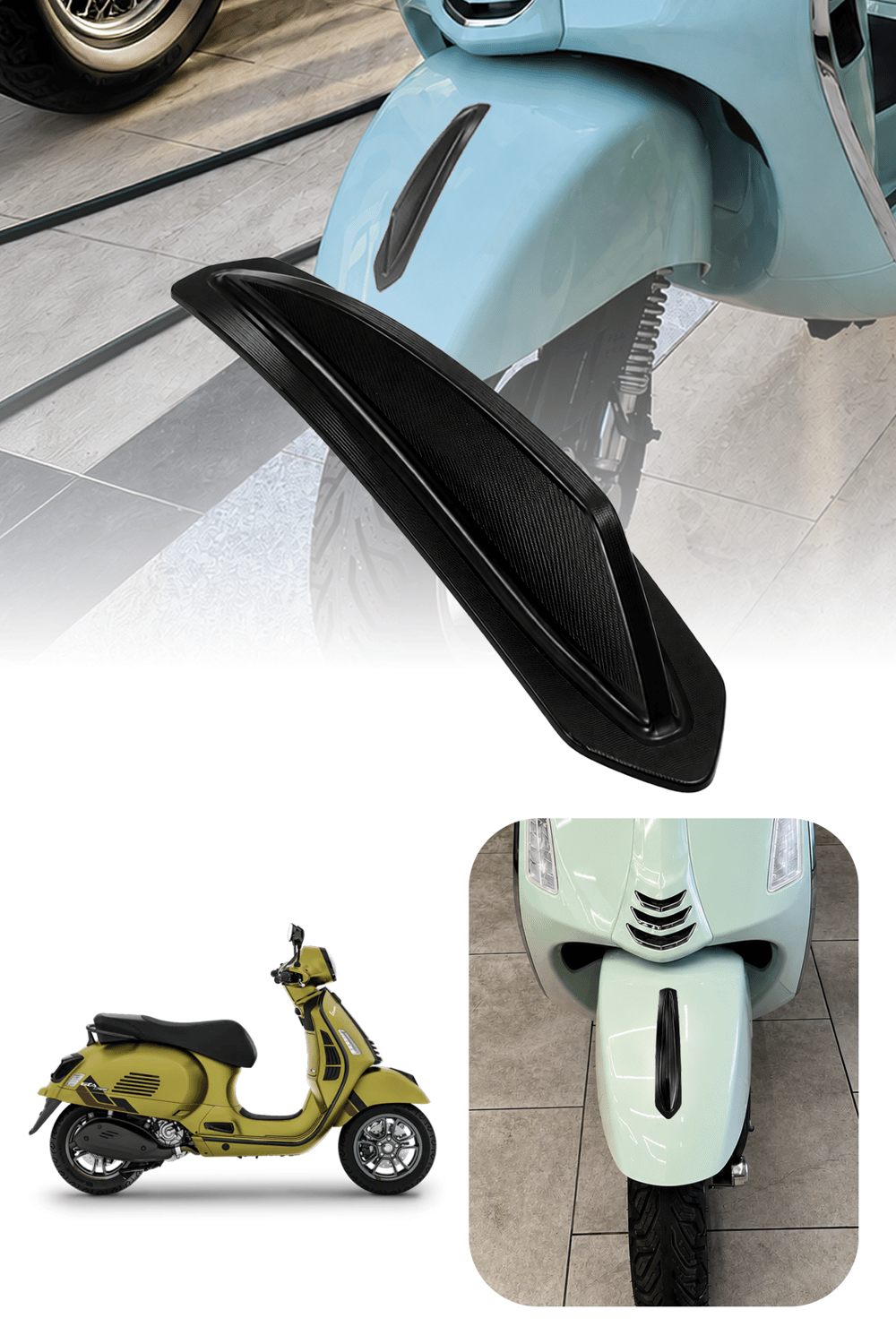 Vespa Uyumlu Çamurluk Rüzgarlığıt Primavera Cnc Siyah