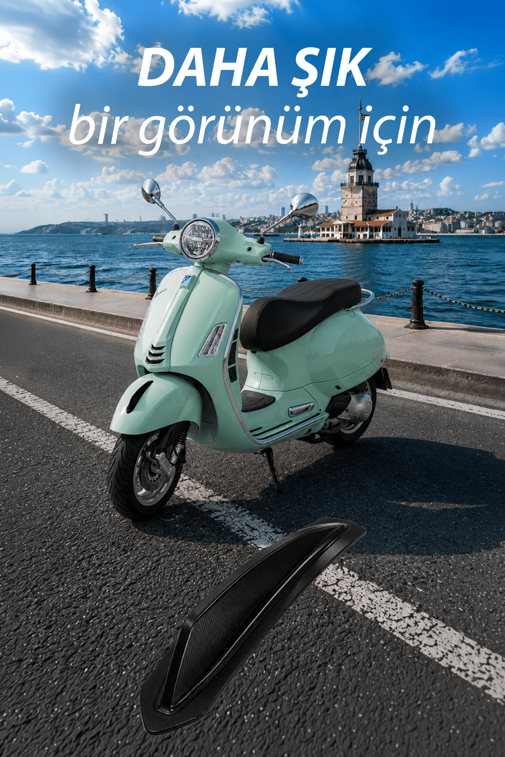 Vespa Uyumlu Çamurluk Rüzgarlığıt Primavera Cnc Siyah