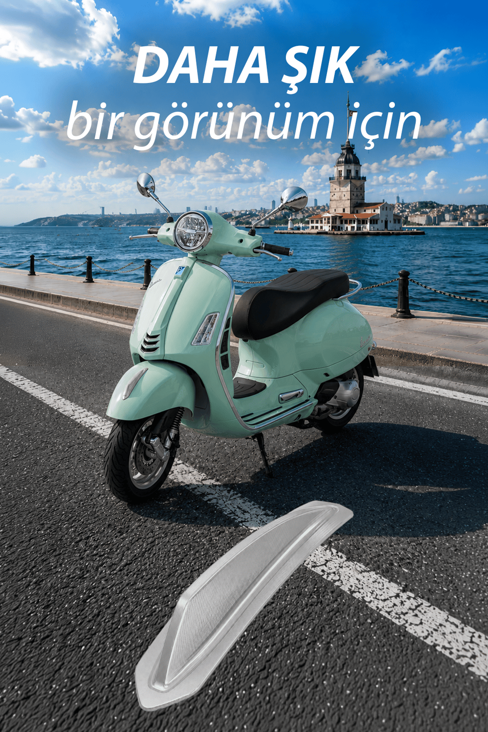 Vespa Uyumlu Çamurluk Rüzgarlığıt Primavera Cnc Gümüş