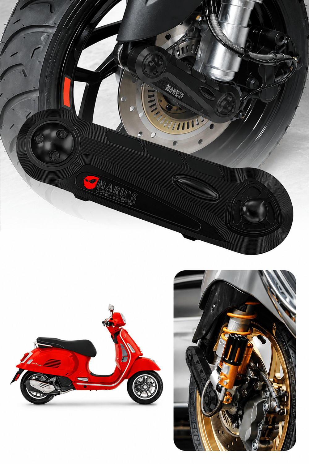 Vespa Uyumlu Frem Koruma Kapağı GTS 300 Sprint 150 Primavera 150 Cnc Siyah