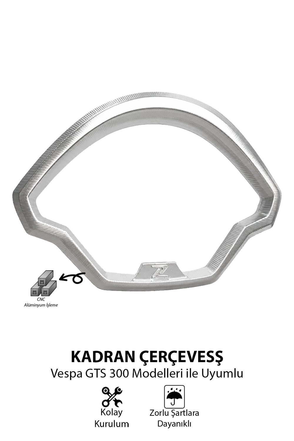 Vespa Uyumlu Kadran Çerçevesi Cnc Gümüş
