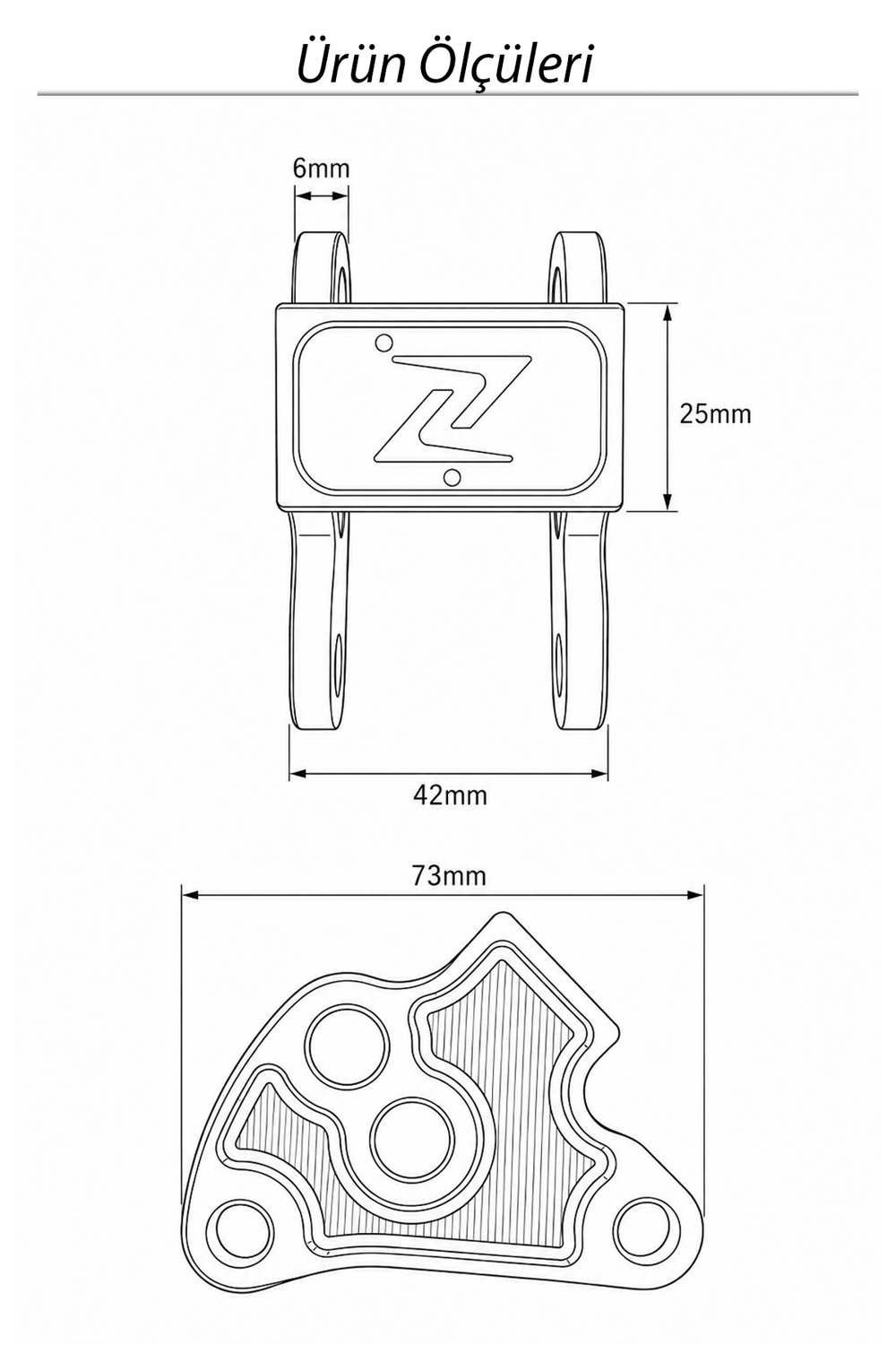 Vespa Uyumlu Motor Bağlantı Aparatı Cnc Siyah