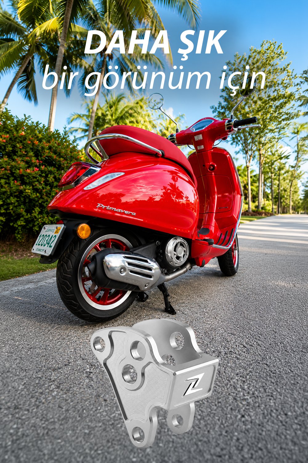 Vespa Uyumlu Motor Bağlantı Aparatı Cnc Gümüş