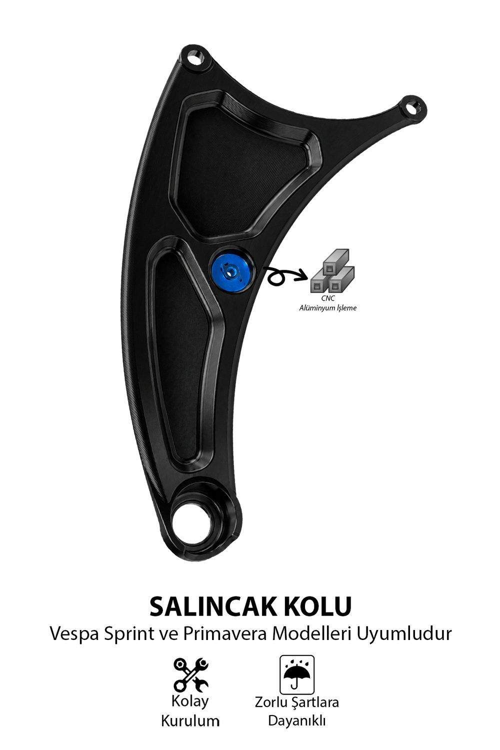 Vespa Uyumlu Salıncak Kolu Spirnt Primavera Cnc Siyah