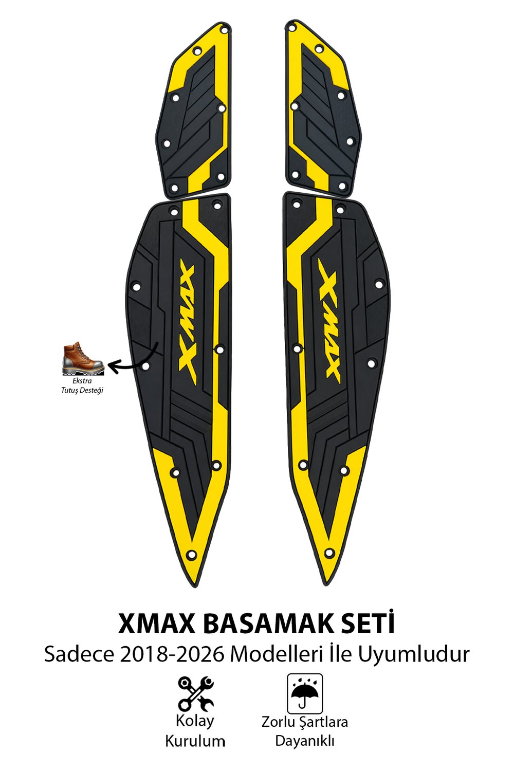 Yamaha Xmax Uyumlu Basamak Seti 2018-2026 Silikon Gold