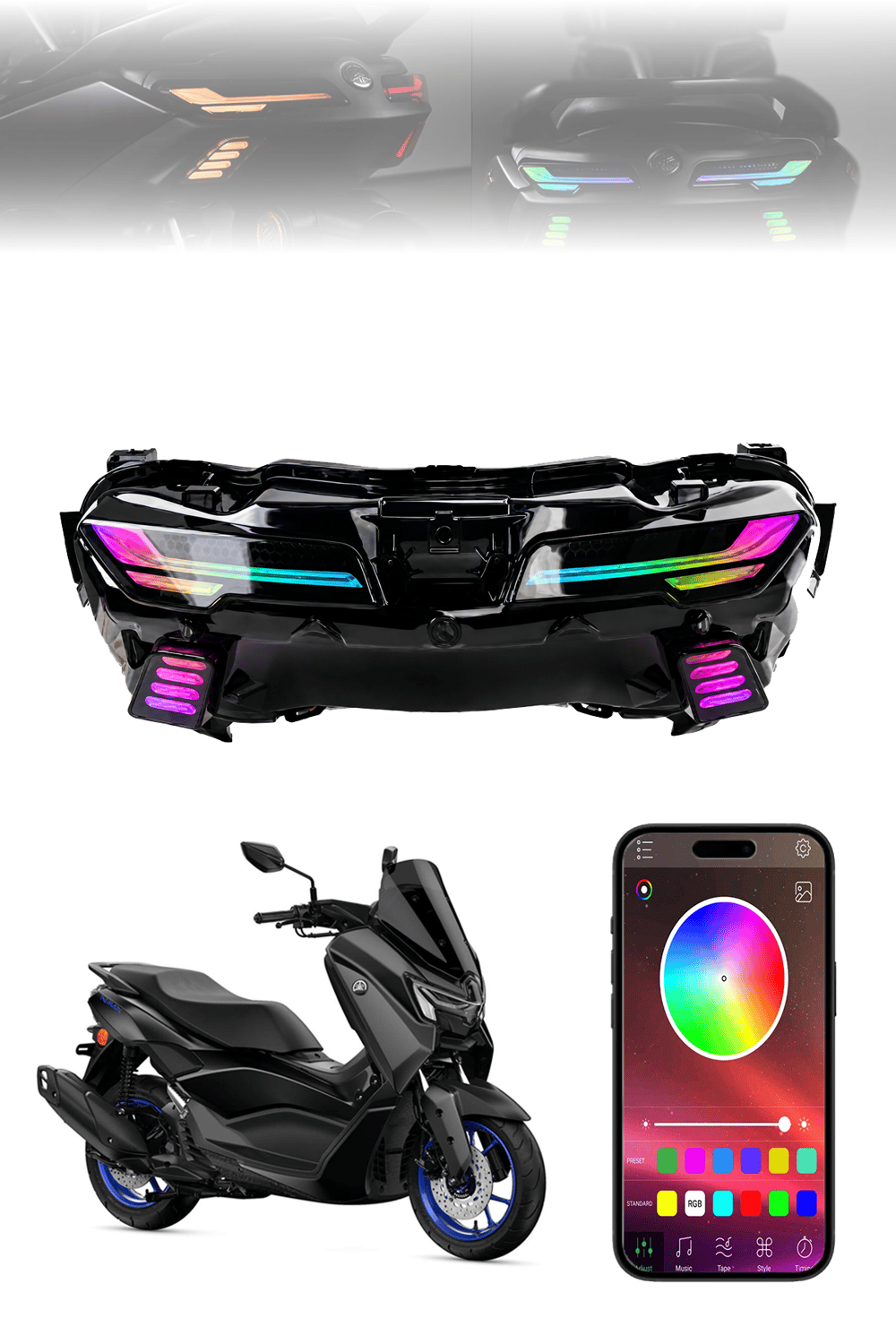 Yamaha Nmax Uyumlu Rgb Stop Ledi 2025-2026 Telefon Kontrollü