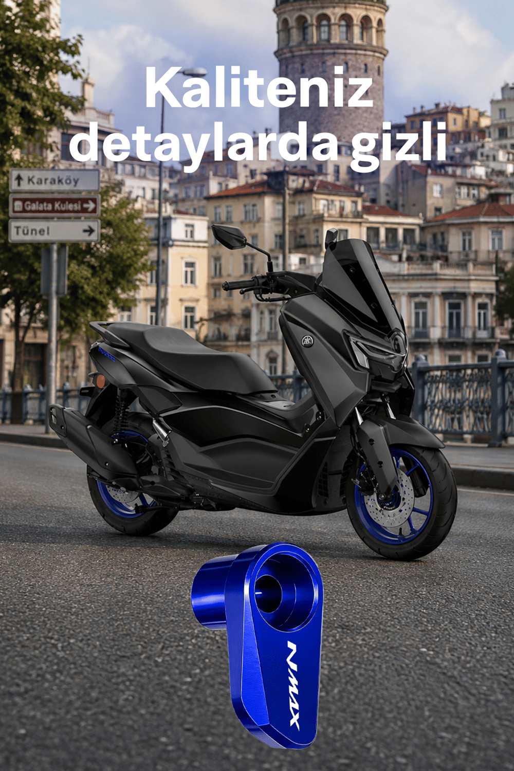Yamaha Nmax Uyumlu Abs Sensör Koruma 2021-2026 Cnc Mavi