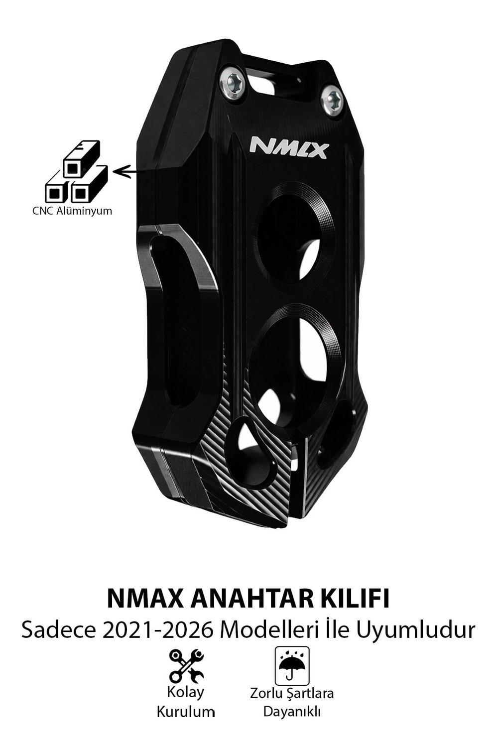 Yamaha Nmax Uyumlu Anahtar Kılıfı 2021-2026 Cnc Siyah
