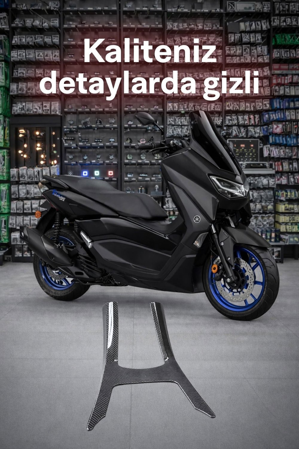 Yamaha Nmax Uyumlu Depo Çerçevesi 2025-2026 Karbon Desen